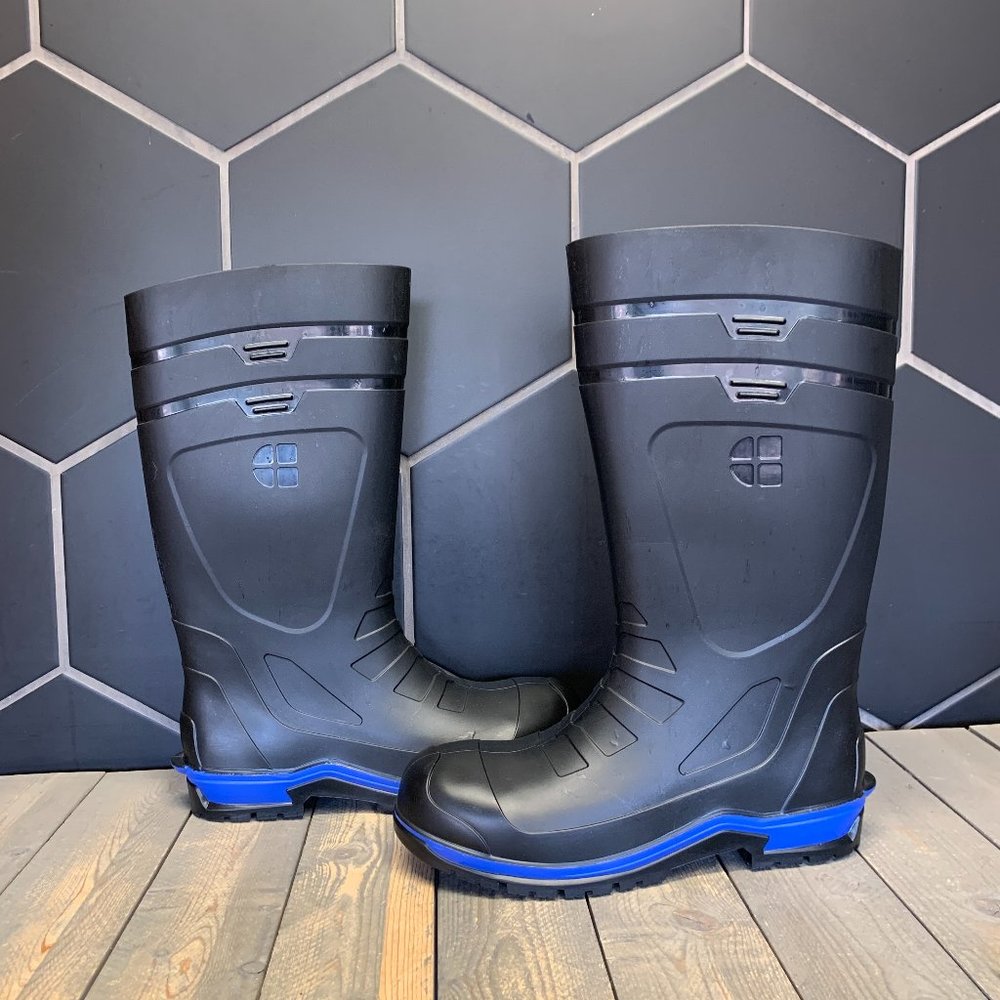 ~New W/O Box! Mens Shoes4Crews Sentry Black Blue Knee High Boots Oil & Slip Work